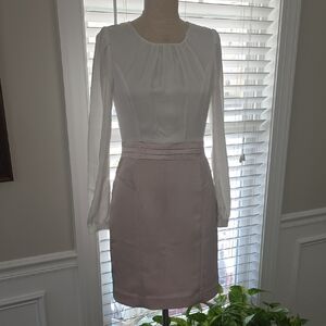 ME Makeover Essentials White and Cream Long Sleeve Dress